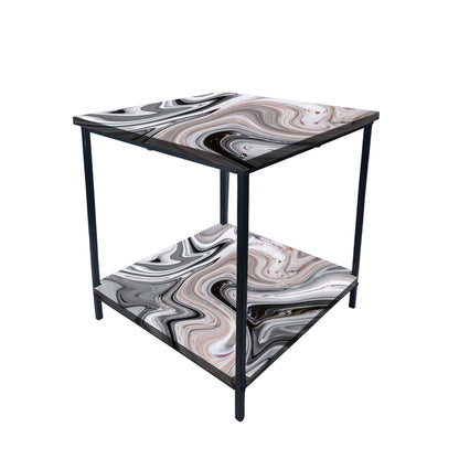 Designer Modern Bedside Table for Bedroom Living Room - Swirls Nutcase