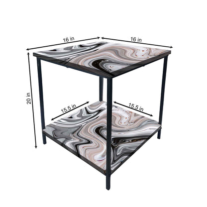 Designer Modern Bedside Table for Bedroom Living Room - Swirls Nutcase