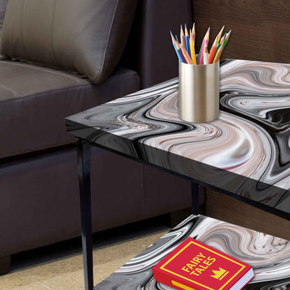 Designer Modern Bedside Table for Bedroom Living Room - Swirls Nutcase