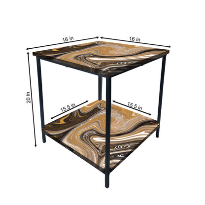 Designer Modern Bedside Table for Bedroom Living Room - Swirls Nutcase