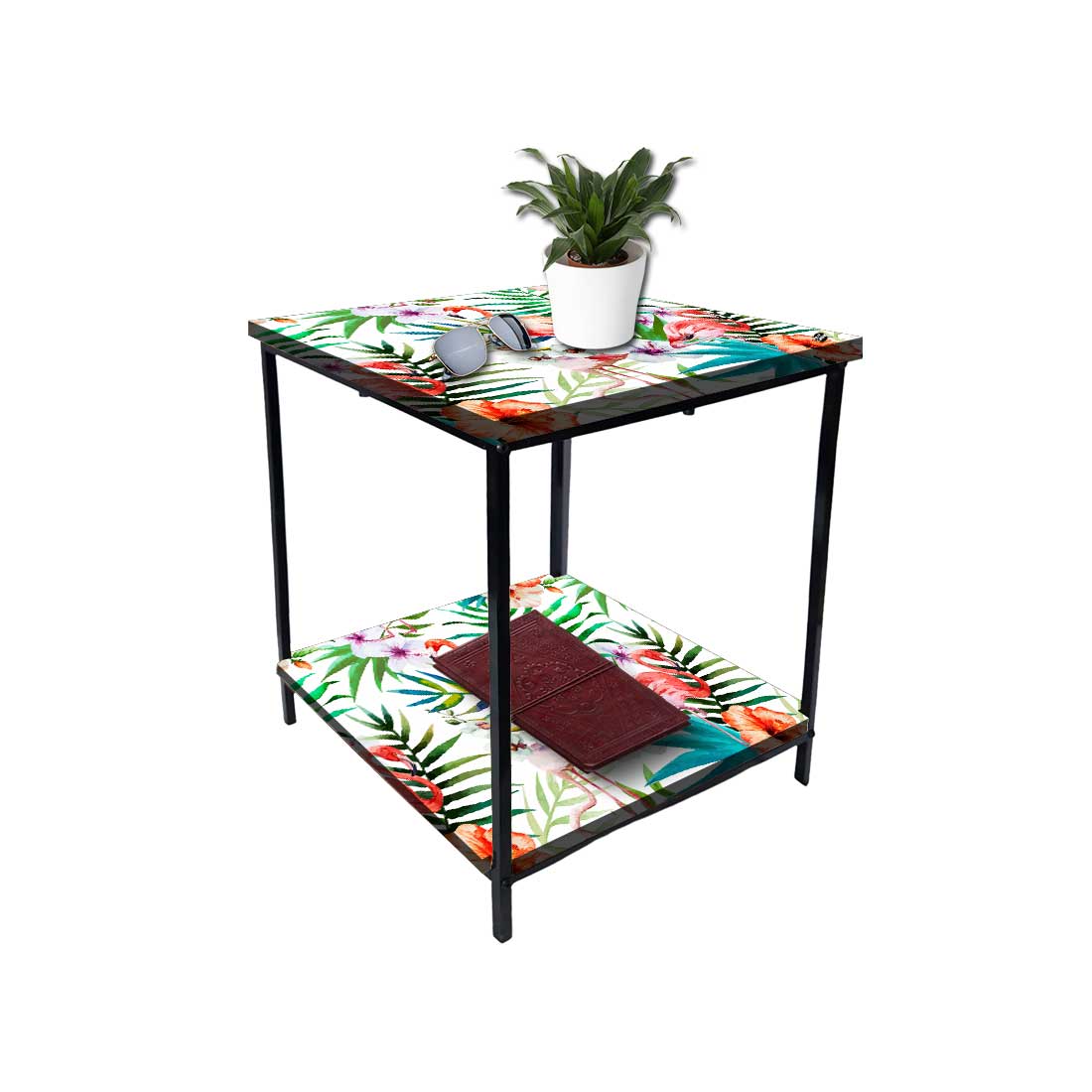 Small Bedside Table for Bedroom Living Room - Summer Tropical Design Nutcase