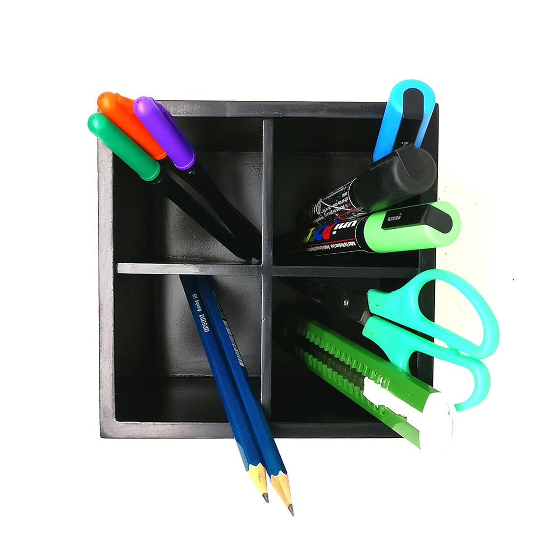 Desk Organizer For Stationery -  Colorful Strips Nutcase