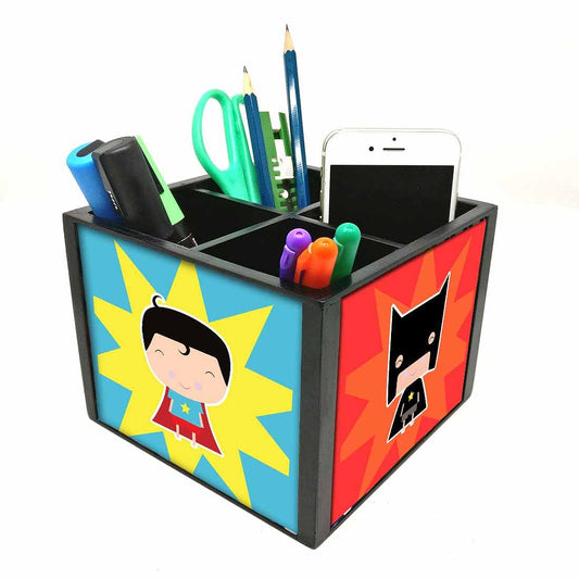 Desk Organizer For Stationery - Cute Superboy Nutcase