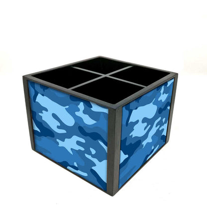 Desk Organizer For Stationery -  Sea Blue Camo Nutcase