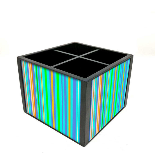 Desk Organizer For Stationery -  Colorful Vertical Lines Nutcase