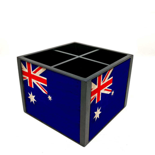 Desk Organizer For Stationery -  Australia Vintage Distressed Flag Nutcase
