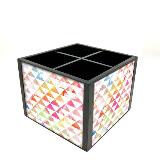 Desk Organizer For Stationery -  Triangular Watercolor Nutcase