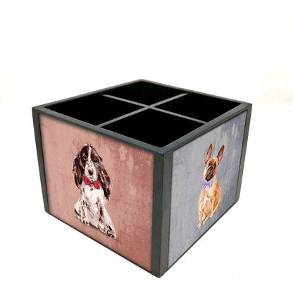 Desk Organizer For Stationery -  Cute Small Dogs Nutcase