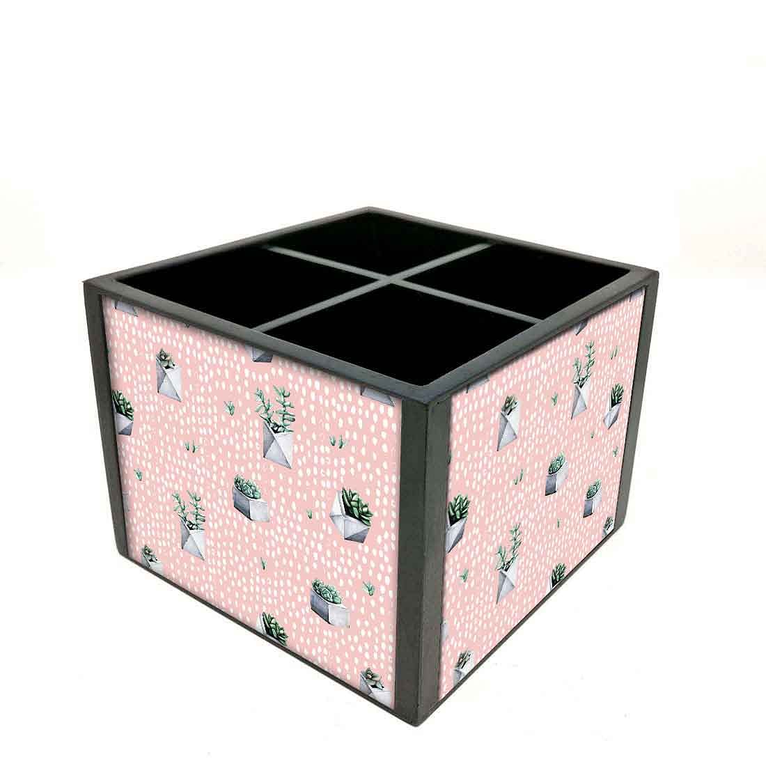 Desk Organizer For Stationery - Pink Cactus Nutcase