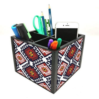 Desk Organizer For Stationery -  Diamond Pattern Nutcase