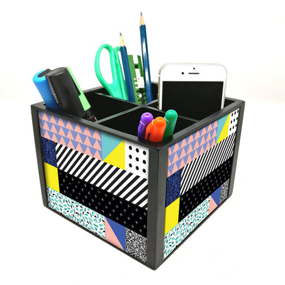 Desk Organizer For Stationery -  CheckBox Pattern Nutcase