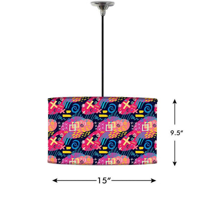 Ceiling Lamp Hanging Drum Lampshade - Colorful Trendy Pattern Nutcase