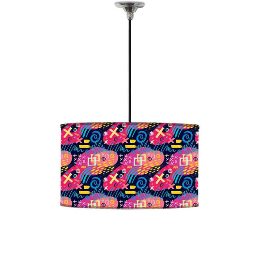 Ceiling Lamp Hanging Drum Lampshade - Colorful Trendy Pattern Nutcase