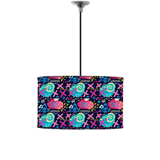 Ceiling Lamp Hanging Drum Lampshade - Trendy Colorful Pattern Nutcase