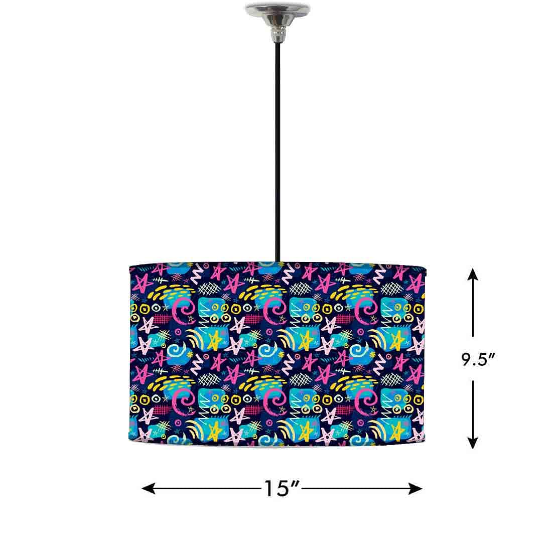 Ceiling Lamp Hanging Drum Lampshade - Multicolor Trendy Pattern Nutcase