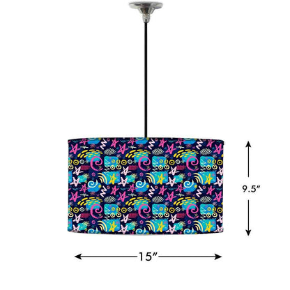 Ceiling Lamp Hanging Drum Lampshade - Multicolor Trendy Pattern Nutcase