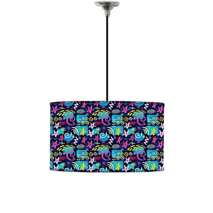 Ceiling Lamp Hanging Drum Lampshade - Multicolor Trendy Pattern Nutcase