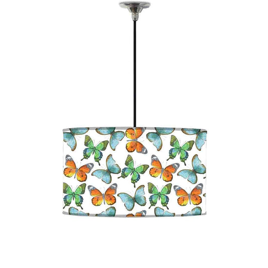 Ceiling Lamp Hanging Drum Lampshade - Watercolor Butterflies Nutcase