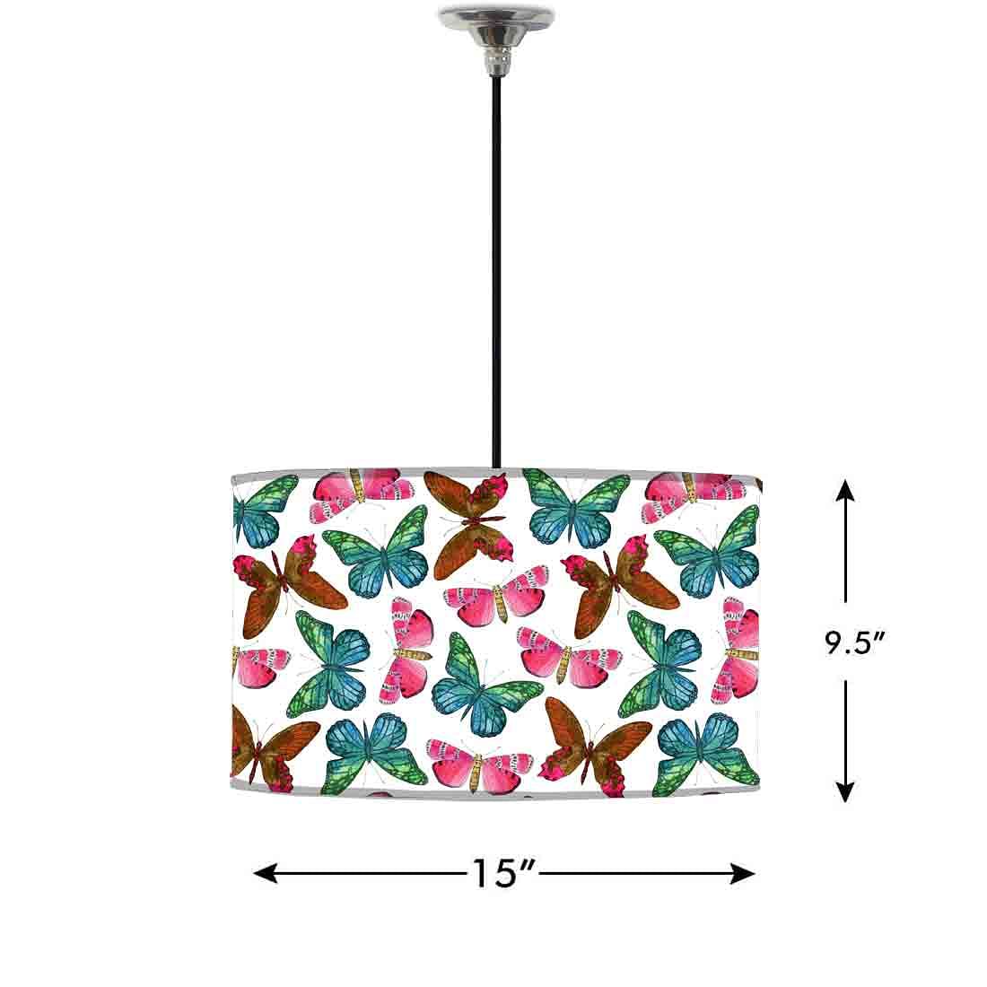 Ceiling Lamp Hanging Drum Lampshade - Watercolor Butterfly Nutcase