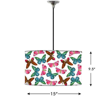 Ceiling Lamp Hanging Drum Lampshade - Watercolor Butterfly Nutcase