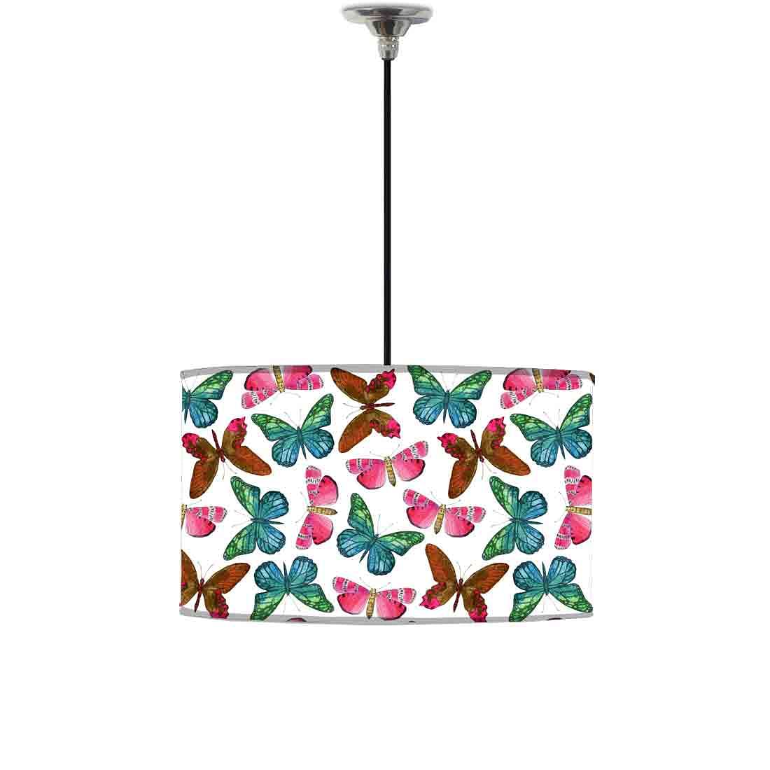 Ceiling Lamp Hanging Drum Lampshade - Watercolor Butterfly Nutcase
