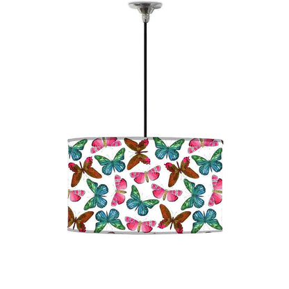 Ceiling Lamp Hanging Drum Lampshade - Watercolor Butterfly Nutcase
