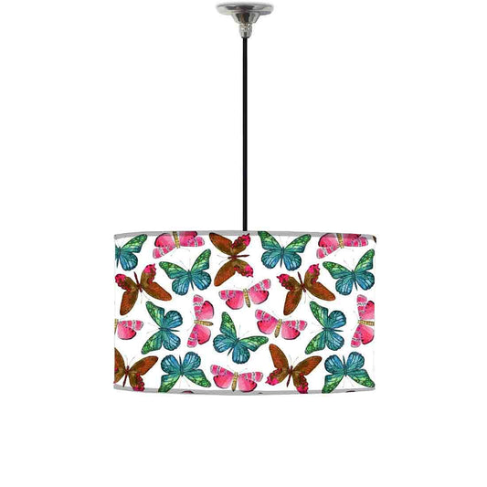 Ceiling Lamp Hanging Drum Lampshade - Watercolor Butterfly Nutcase