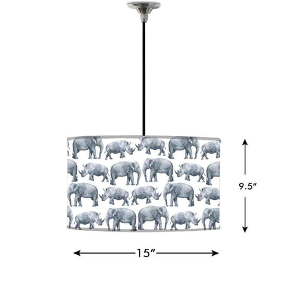 Ceiling Lamp Hanging Drum Lampshade - Elephants Nutcase