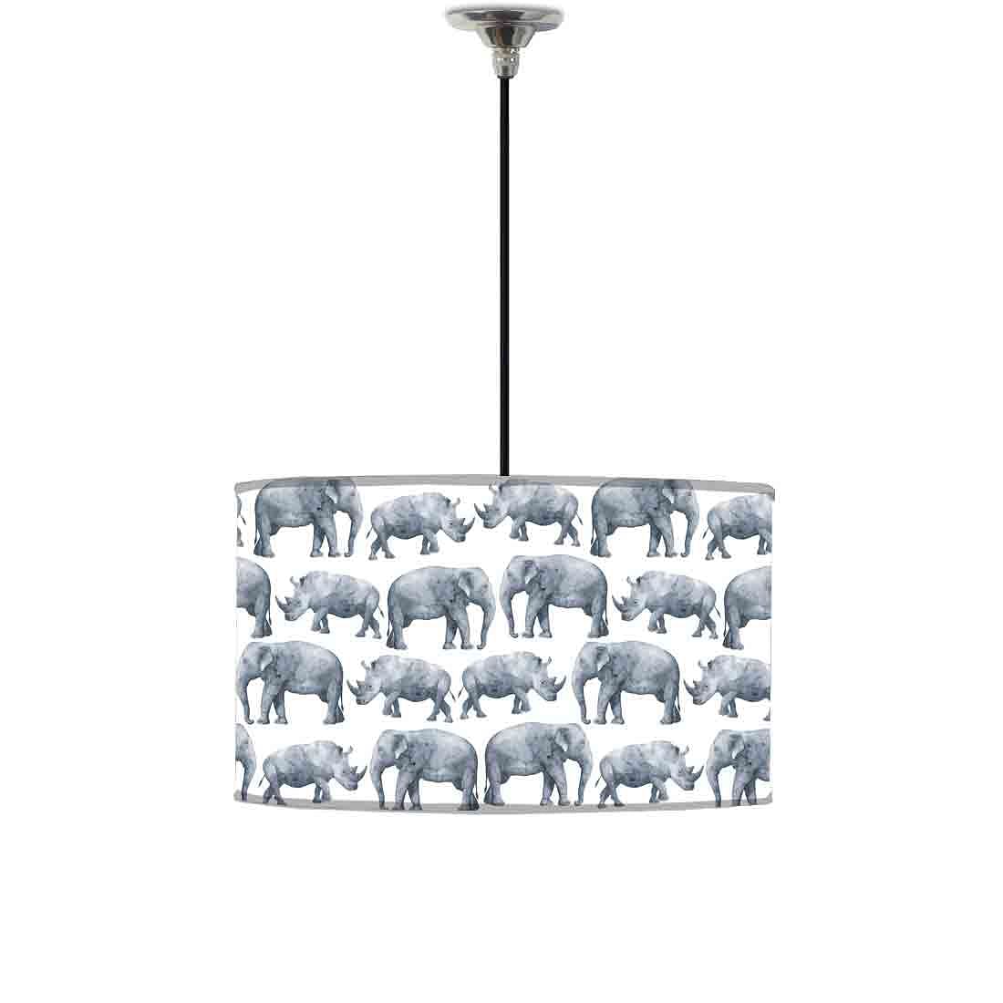 Ceiling Lamp Hanging Drum Lampshade - Elephants Nutcase