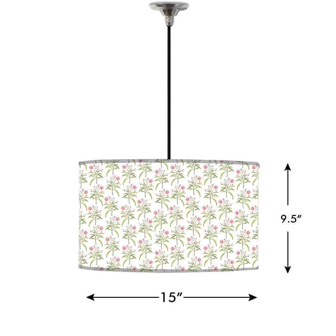 Ceiling Lamp Hanging Drum Lampshade - Flowers Pattern Nutcase