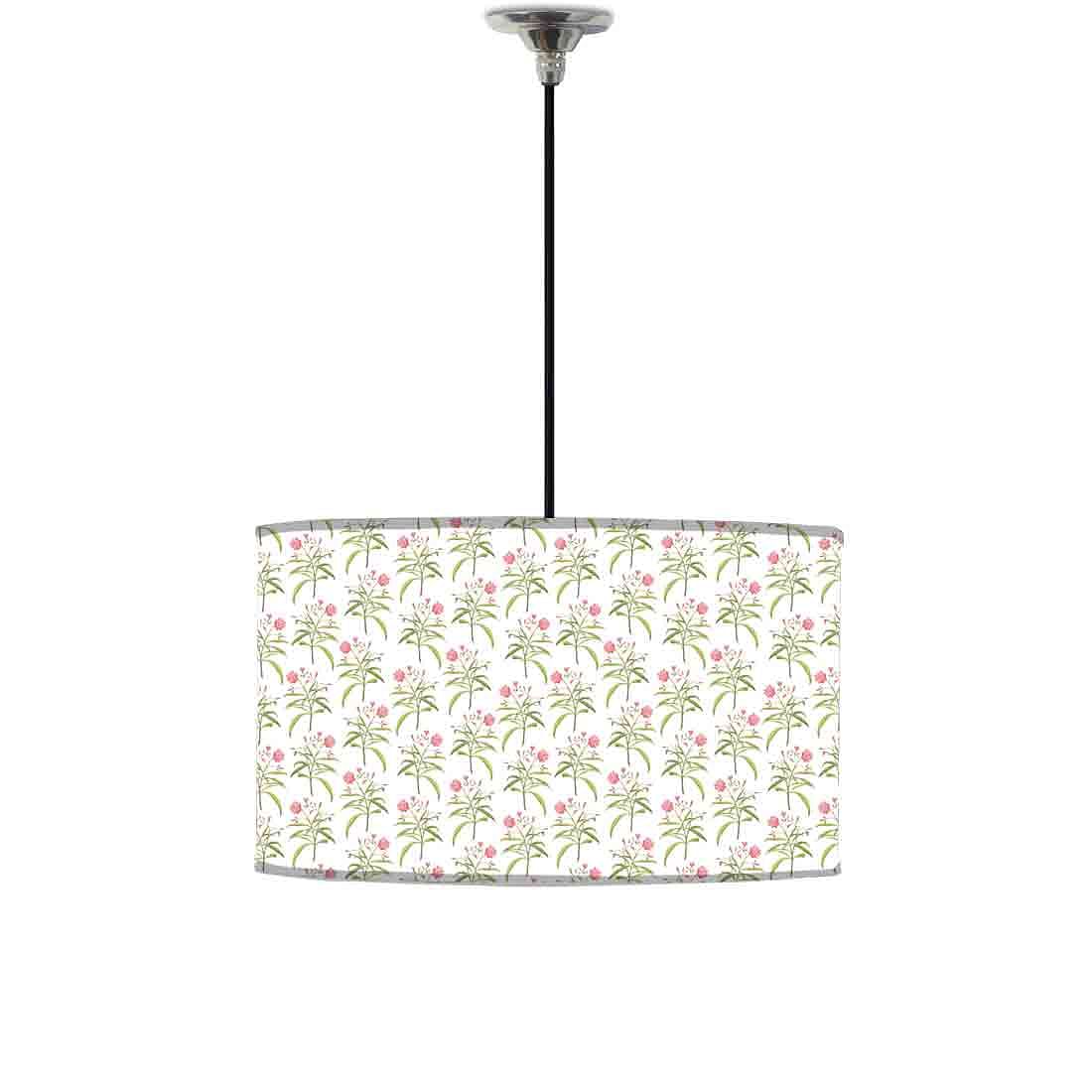 Ceiling Lamp Hanging Drum Lampshade - Flowers Pattern Nutcase