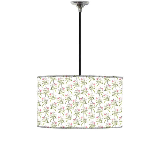 Ceiling Lamp Hanging Drum Lampshade - Flowers Pattern Nutcase