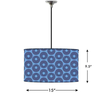 Ceiling Lamp Hanging Drum Lampshade - Blue Retro Pattern Nutcase