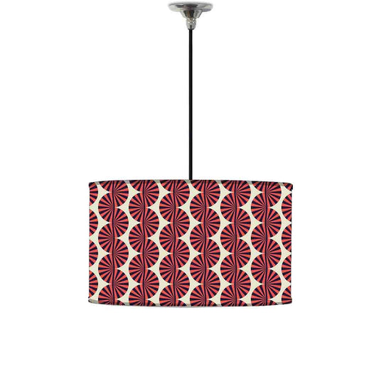 Ceiling Lamp Hanging Drum Lampshade - Brown Retro Pattern Nutcase