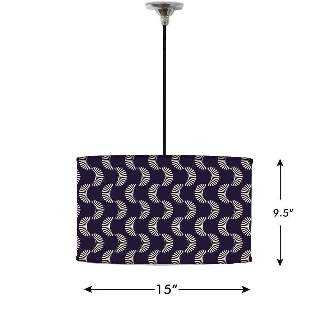 Ceiling Lamp Hanging Drum Lampshade - Purple Retro Pattern Nutcase