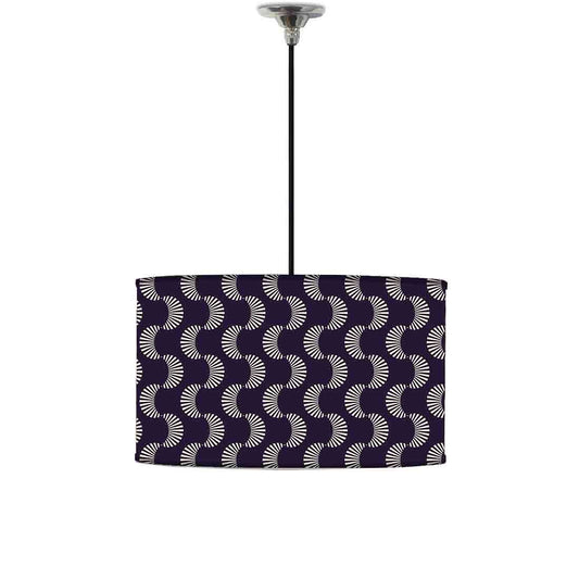 Ceiling Lamp Hanging Drum Lampshade - Purple Retro Pattern Nutcase