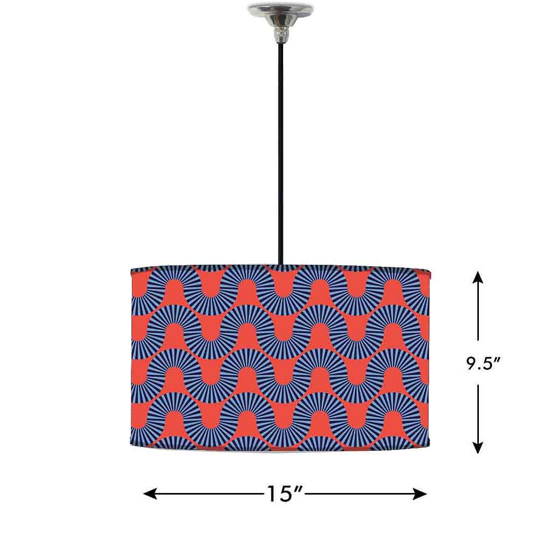 Ceiling Lamp Hanging Drum Lampshade - Orange Retro Pattern Nutcase
