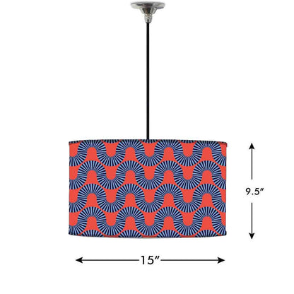Ceiling Lamp Hanging Drum Lampshade - Orange Retro Pattern Nutcase