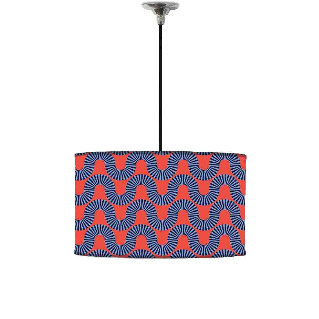 Ceiling Lamp Hanging Drum Lampshade - Orange Retro Pattern Nutcase