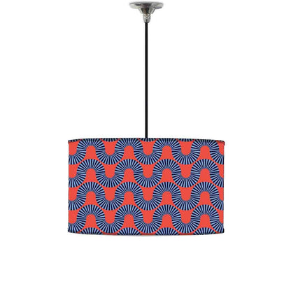 Ceiling Lamp Hanging Drum Lampshade - Orange Retro Pattern Nutcase