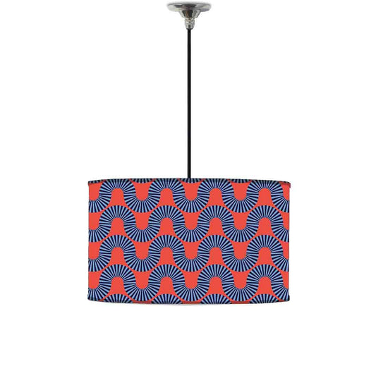 Ceiling Lamp Hanging Drum Lampshade - Orange Retro Pattern Nutcase