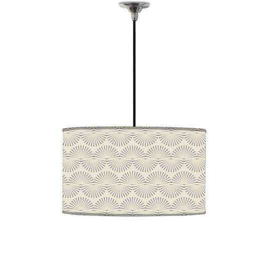Ceiling Lamp Hanging Drum Lampshade - Grey Retro Pattern Nutcase