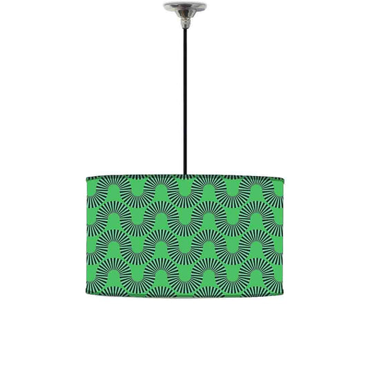Ceiling Lamp Hanging Drum Lampshade - Green Retro Art Nutcase