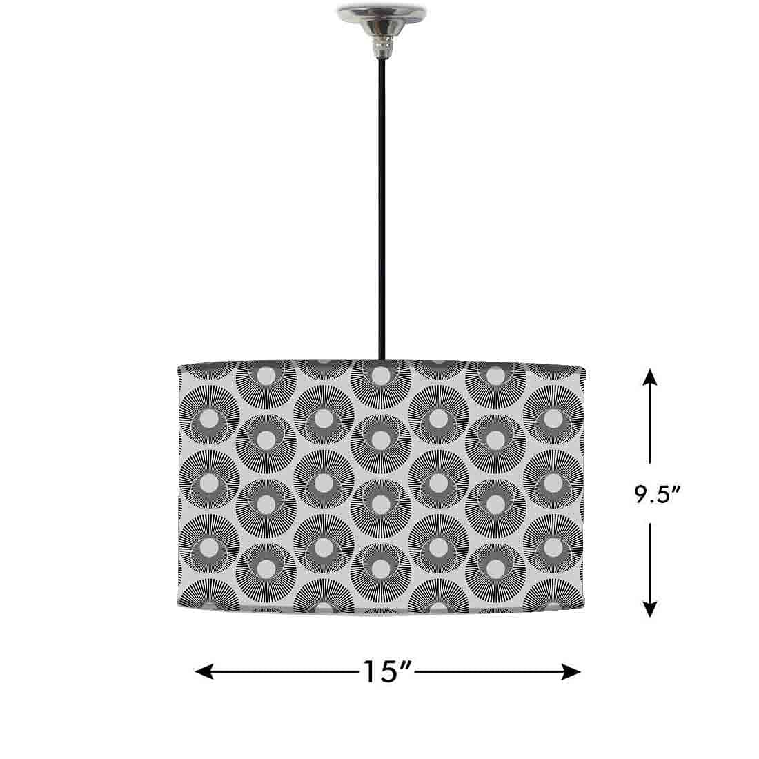 Ceiling Lamp Hanging Drum Lampshade - Grey Retro Art Nutcase