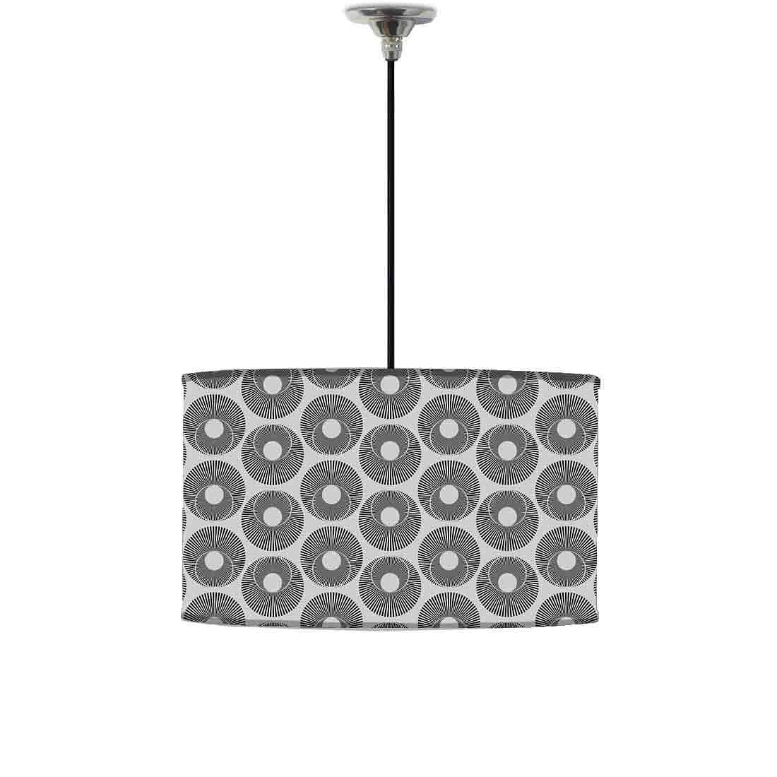 Ceiling Lamp Hanging Drum Lampshade - Grey Retro Art Nutcase