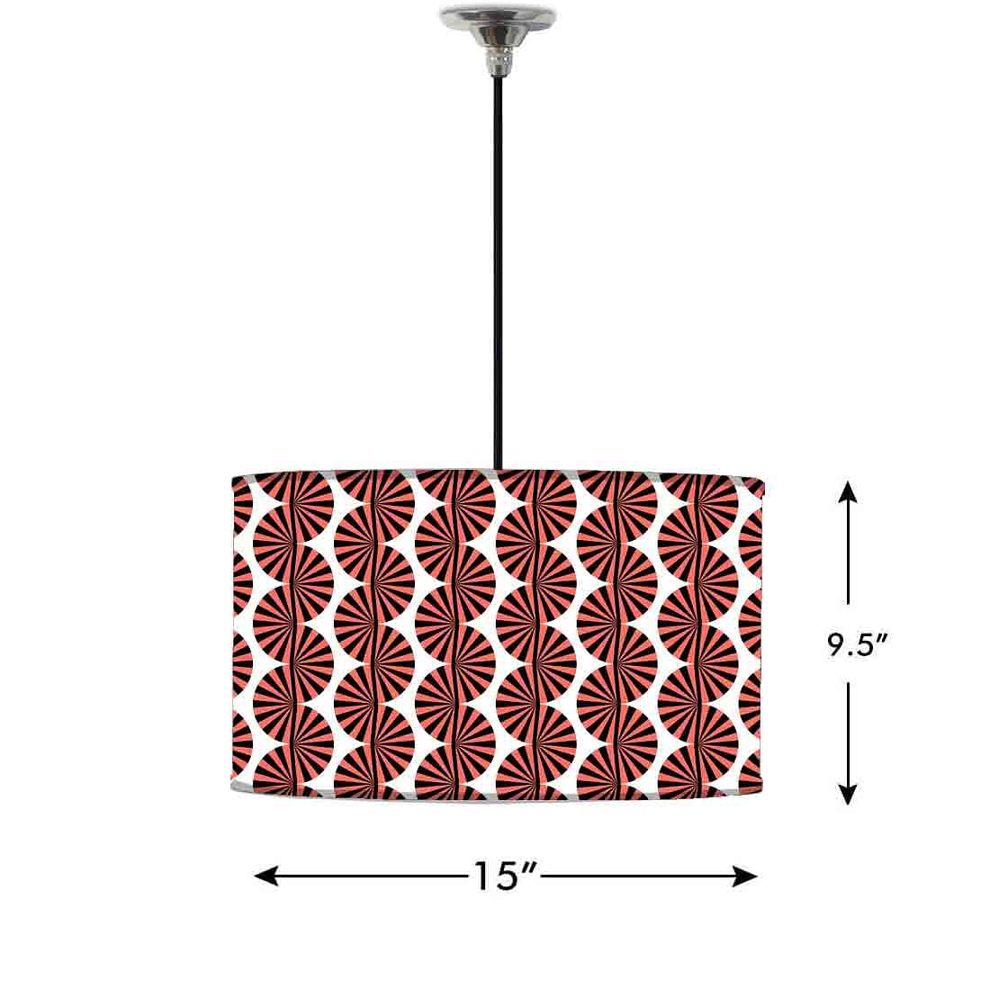 Ceiling Lamp Hanging Drum Lampshade - Brown Retro Art Nutcase