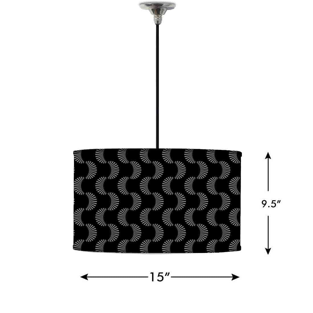 Ceiling Lamp Hanging Drum Lampshade - Black Retro Design Nutcase