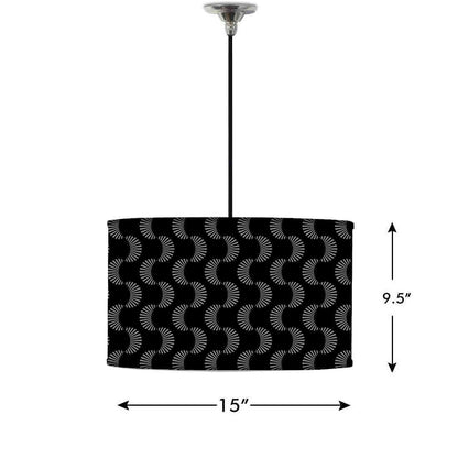 Ceiling Lamp Hanging Drum Lampshade - Black Retro Design Nutcase