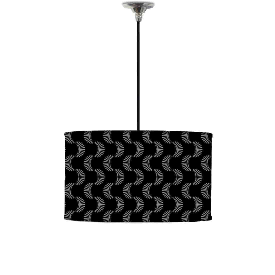 Ceiling Lamp Hanging Drum Lampshade - Black Retro Design Nutcase