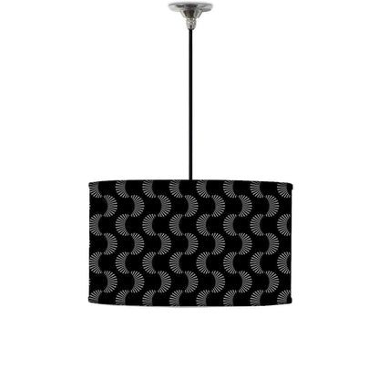 Ceiling Lamp Hanging Drum Lampshade - Black Retro Design Nutcase